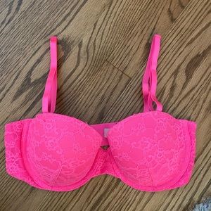Victoria Secret’s Neon Pink Lace Multiway Bra 34C